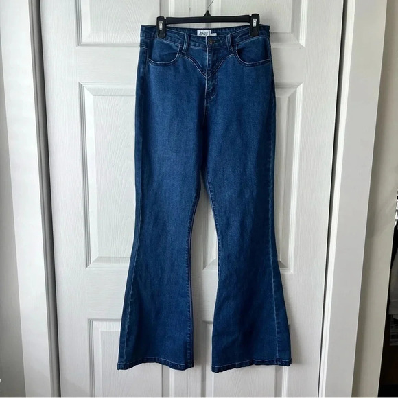 Princess Polly xx Flare Denim Jeans Size 8 - Picture 1 of 9